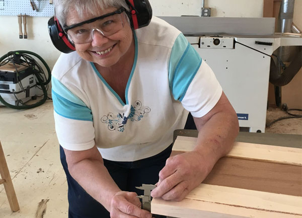 School of woodwork students, learn to make cutting board, classes for all ages, 50+ classes