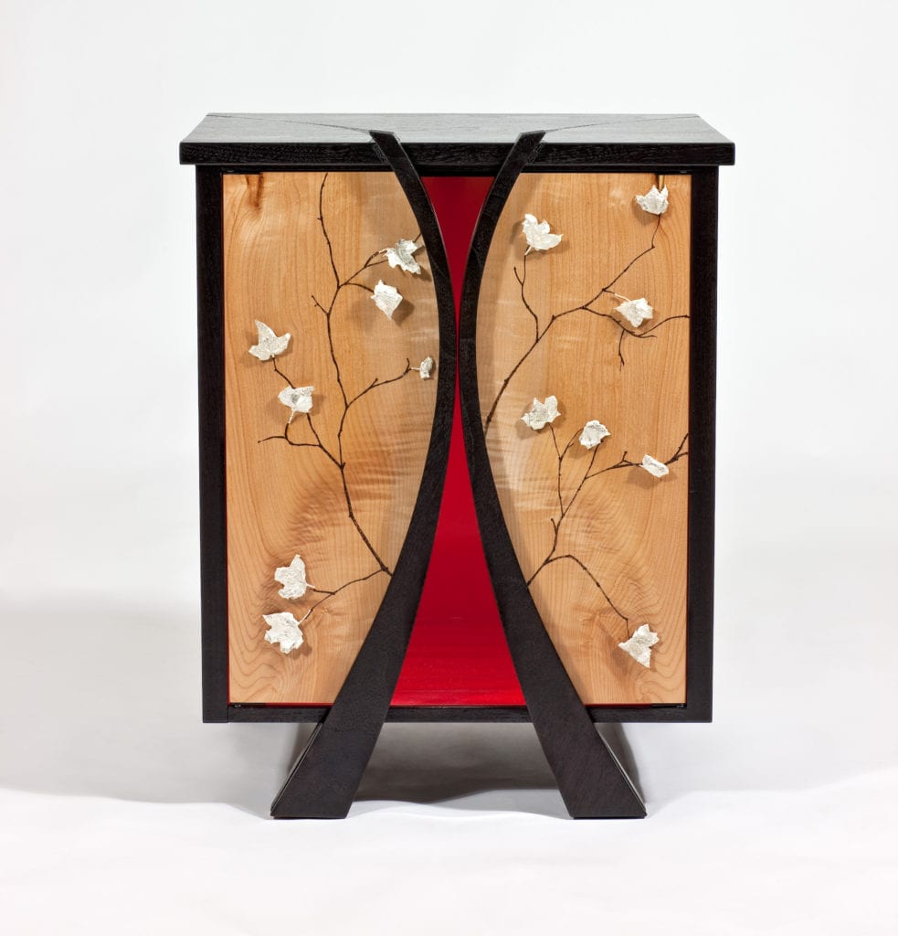 Japanese cabinet, bookmatched doors