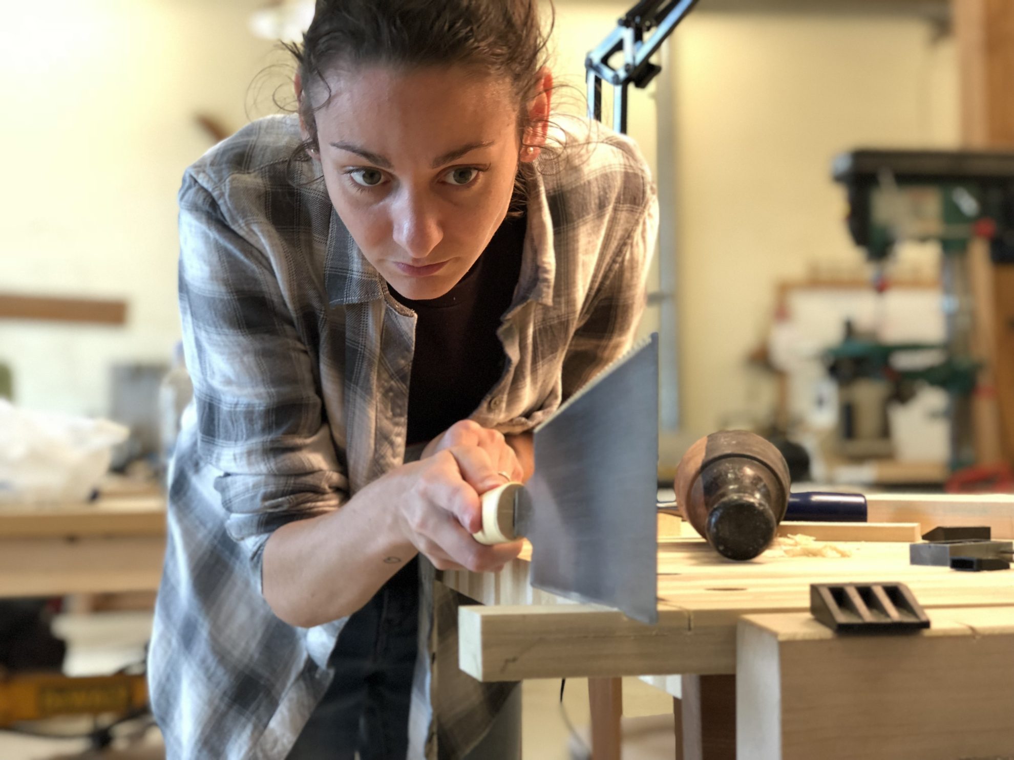 Japanese saw, women with tools, woodworking classes