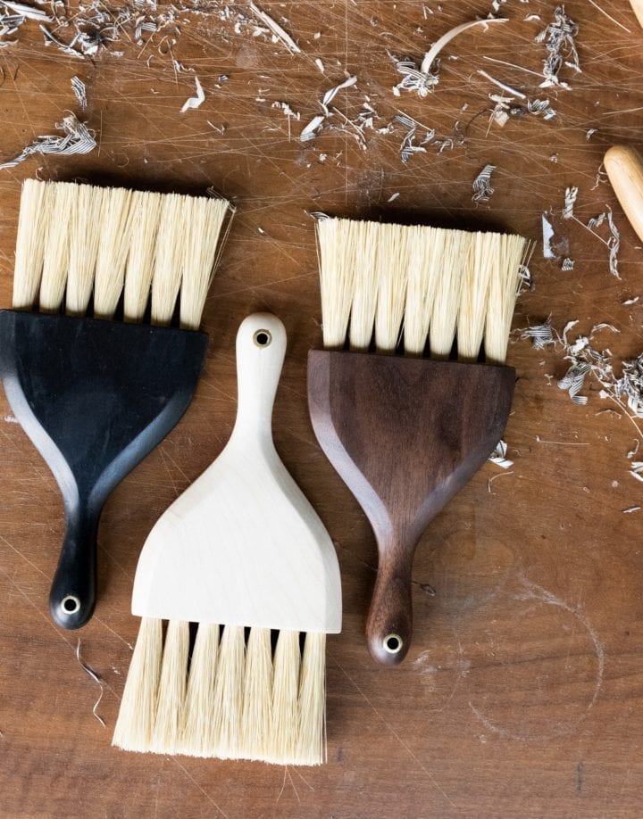 set of three handmade brushes