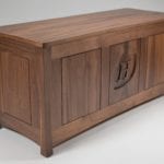 Monogrammed Wooden Chest Made in Woodworking Class in Tampa