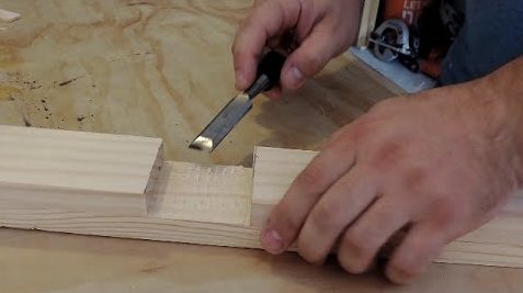 hand tool joinery - lap joint with a chisel