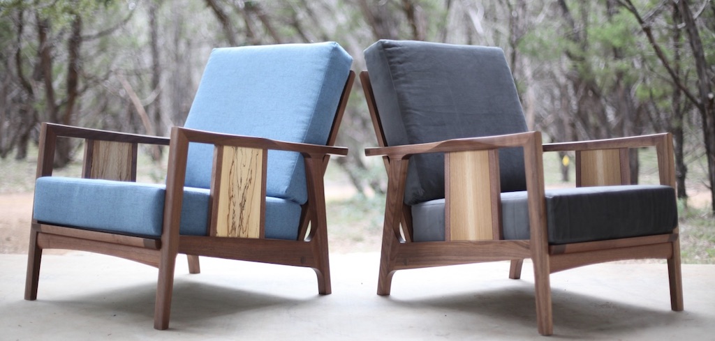set of two handmade chairs made during a virtual woodworking class